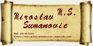 Miroslav Šumanović vizit kartica